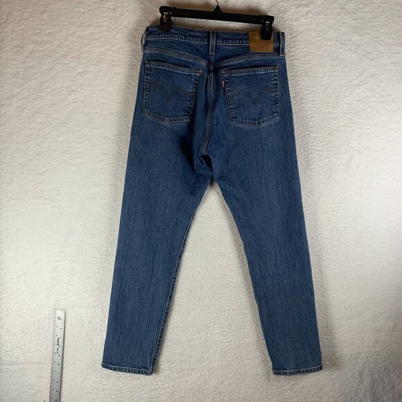 Levi's Wedgie Jeans Womens 28 Blue Denim Stretch Mid-Rise Skinny Button Fly 9698 - Picture 12 of 13